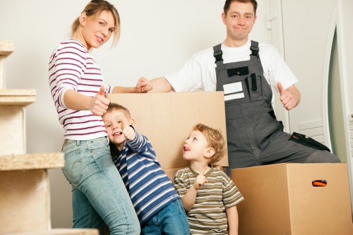 Household furniture prepared for storage in Hainault